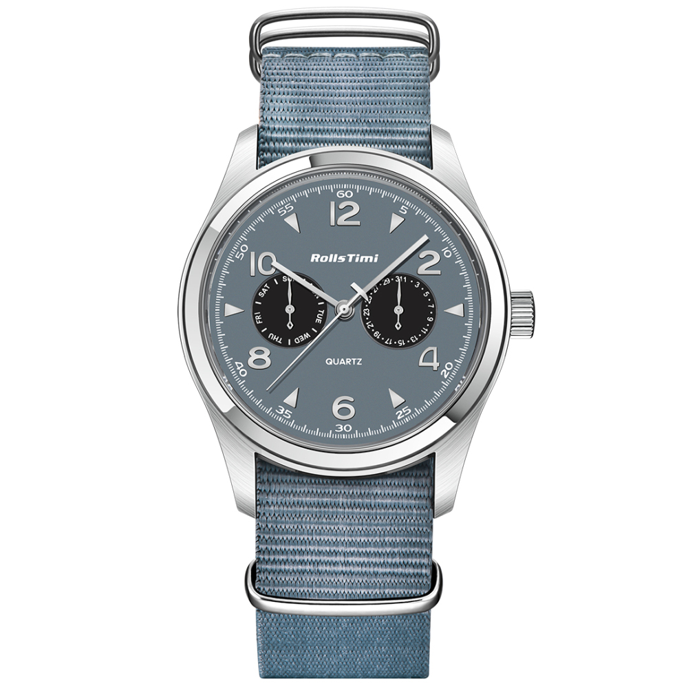 RollsTimi RT7903 Classic Quartz Men's Watches Fashion Sports Wristwatch with Nylon Watchband