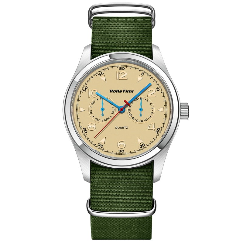 RollsTimi RT7903 Classic Quartz Men's Watches Fashion Sports Wristwatch with Nylon Watchband