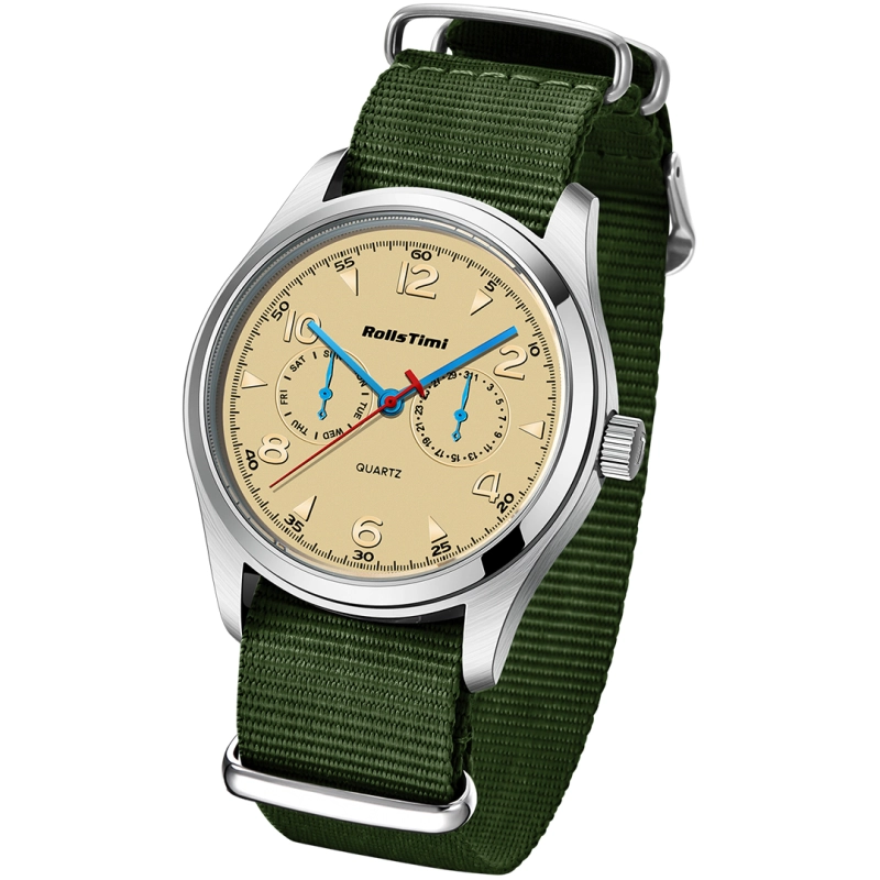 RollsTimi RT7903 Classic Quartz Men's Watches Fashion Sports Wristwatch with Nylon Watchband