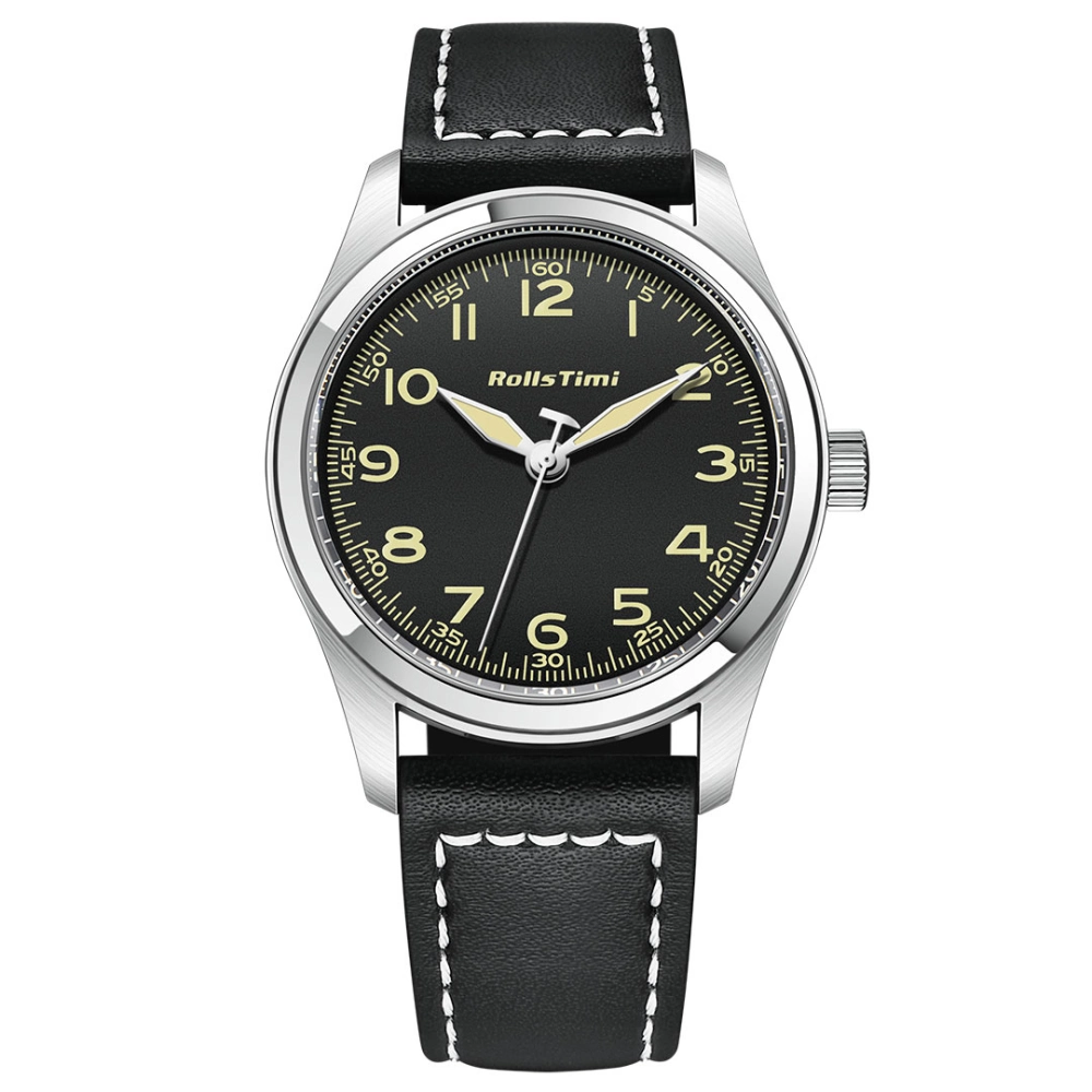TYBERLEY RollsTimi Classico Orologio da uomo VH31 Movimento al quarzo Quadrato Cassa in acciaio inossidabile Cinturino in pelle impermeabile Semplicità Orologi da polso Business (rete bianc