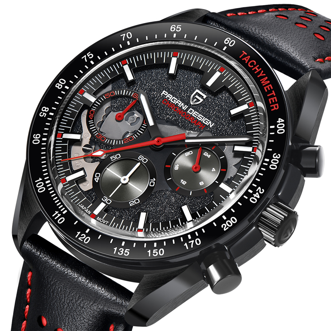 PAGANI DESIGN PD-1779 Men's Quartz Watches full Black Stainless