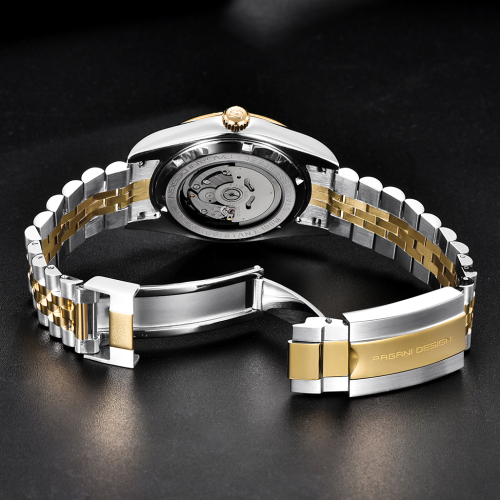 PAGANI DESIGN PD-1645 Men's Automatic Watches Business Mechanical Wrist Watch with Jubilee Bracelet NH35A Movement 100M Waterproof Full Stainless Steel Stap