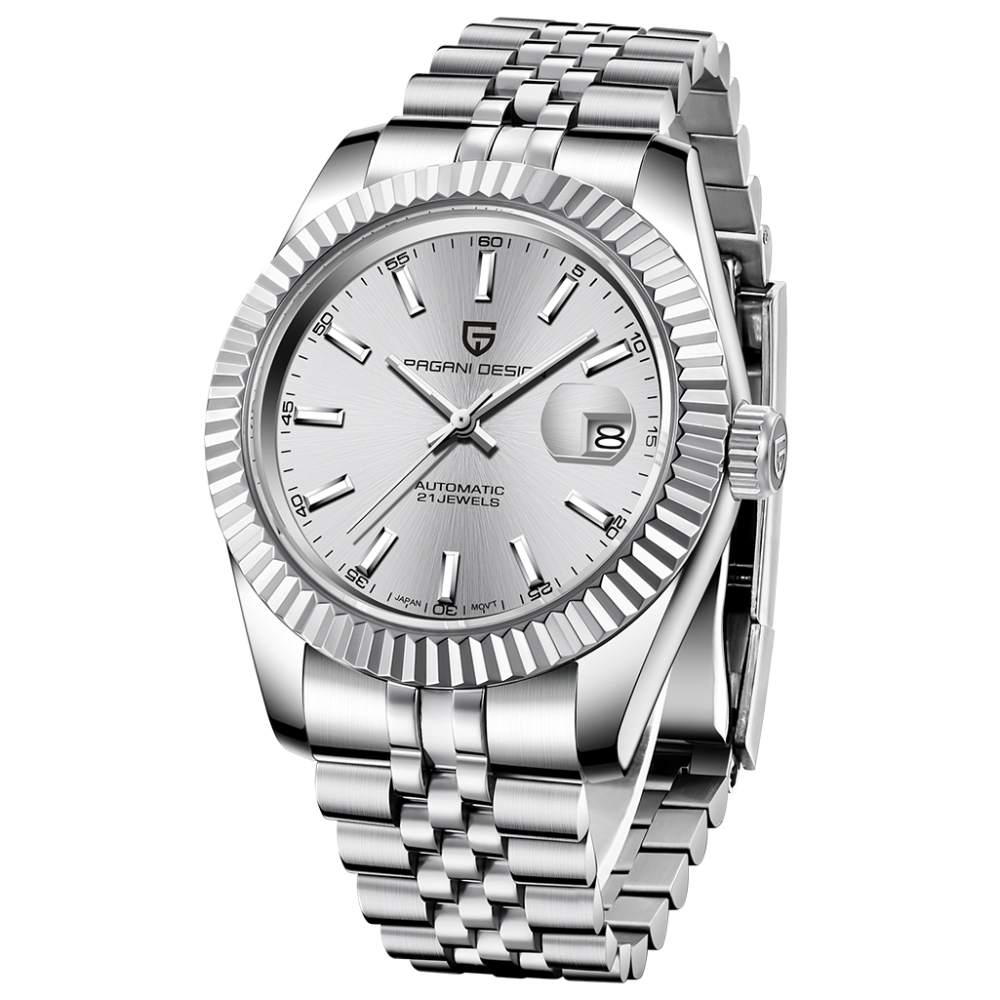 PAGANI DESIGN PD-1645 Men's Automatic Watches Business Mechanical Wrist Watch with Jubilee Bracelet NH35A Movement 100M Waterproof Full Stainless Steel Stap
