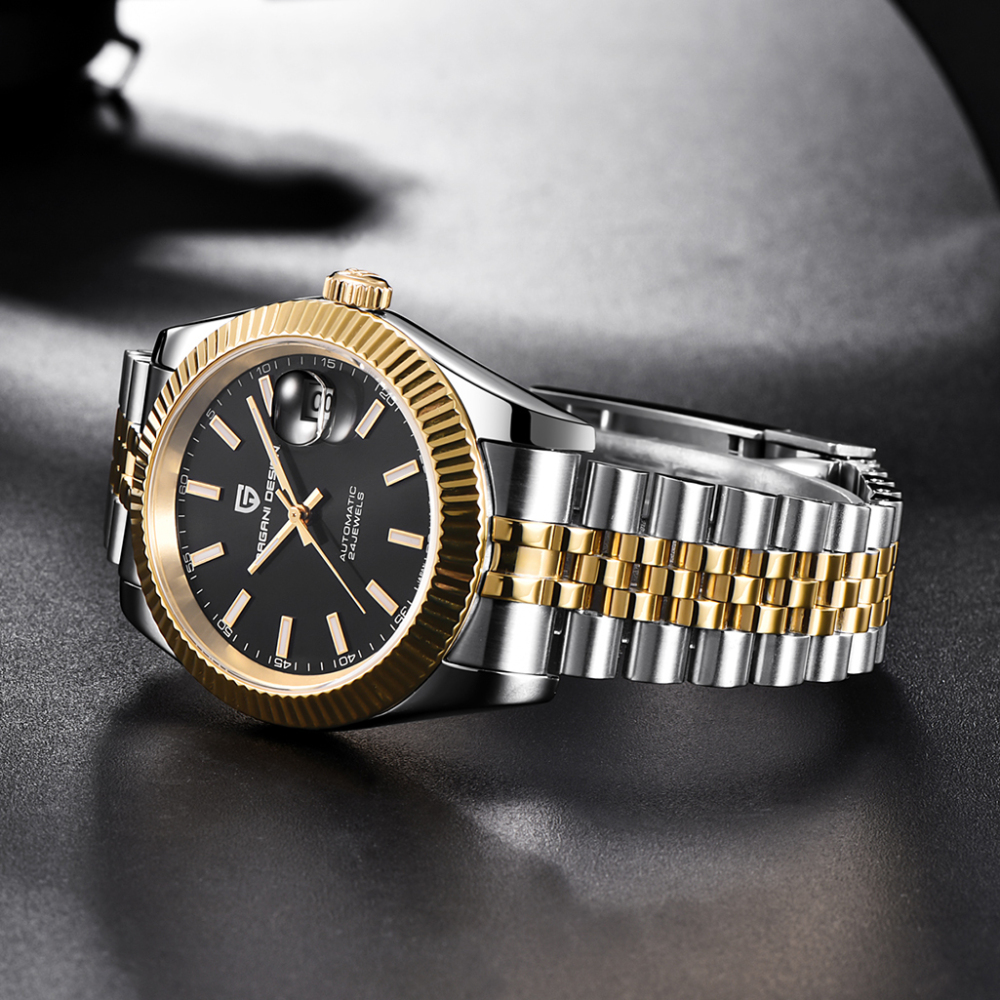 PAGANI DESIGN PD-1645 Men's Automatic Watches Business Mechanical Wrist Watch with Jubilee Bracelet NH35A Movement 100M Waterproof Full Stainless Steel Stap