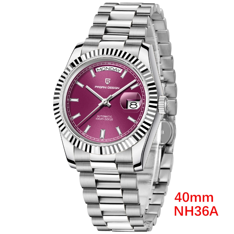 PAGANI DESIGN PD-1783 Men's Automatic Watches 40mm NH36A Mechanical Stainless Steel Luxury Wrist Watch for Men 100M Waterproof AR Coating