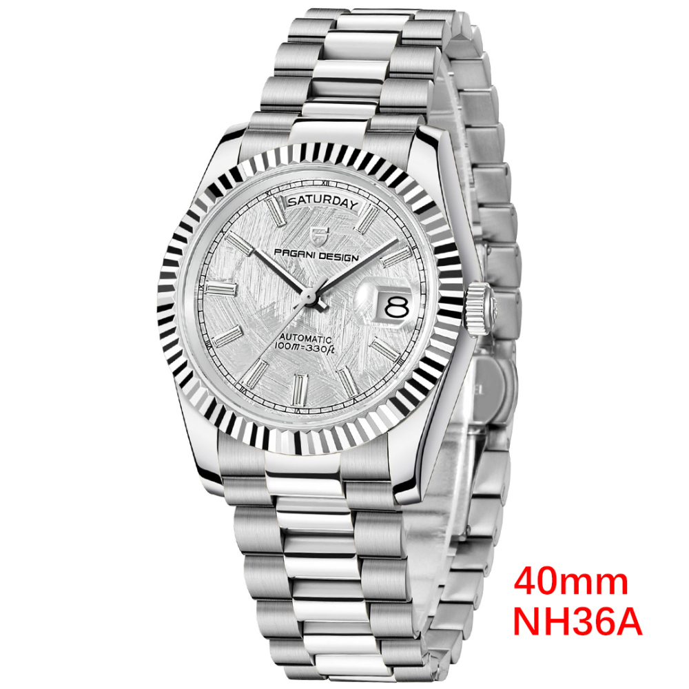 PAGANI DESIGN PD-1783 Men's Automatic Watches 40mm NH36A Mechanical Stainless Steel Luxury Wrist Watch for Men 100M Waterproof AR Coating
