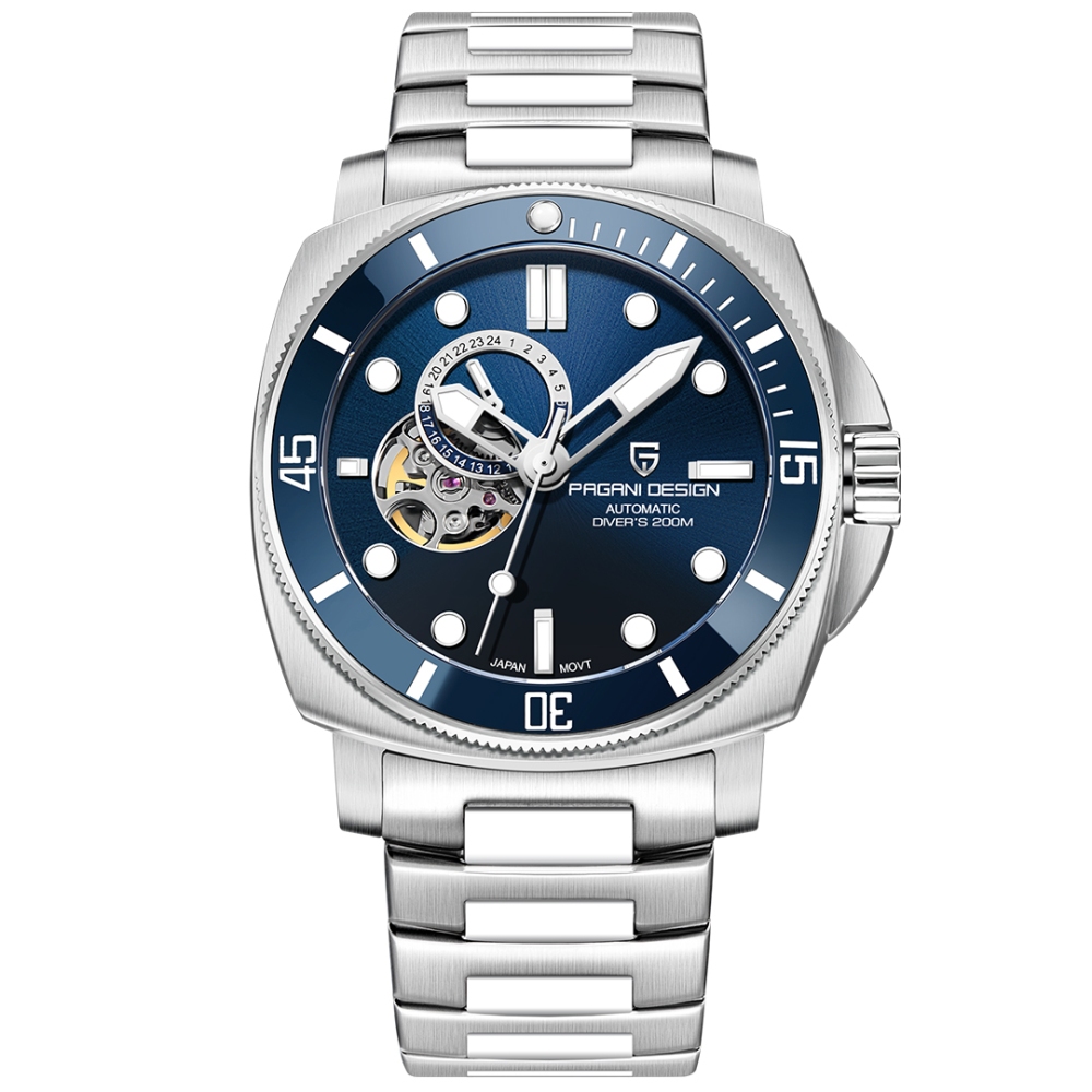 PAGANI DESIGN PD-1736 Men's Automatic Watches Unique Square Stainless Steel Mechanical Wrist Watch for Men Nylon Watchband 100M Waterproof