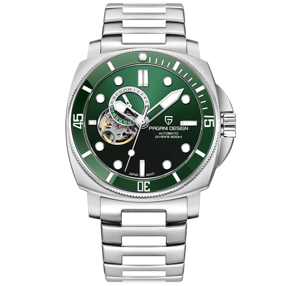 PAGANI DESIGN PD-1736 Men's Automatic Watches Unique Square Stainless Steel Mechanical Wrist Watch for Men Nylon Watchband 100M Waterproof