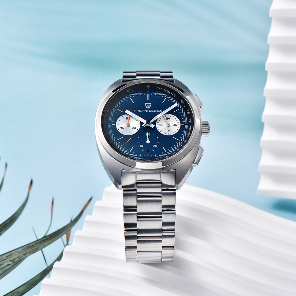 PAGANI DESIGN PD-1782 Men's Quartz Watches Chronograph Stainless Steel 40mm Sports Waterproof Wrist Watch for Men