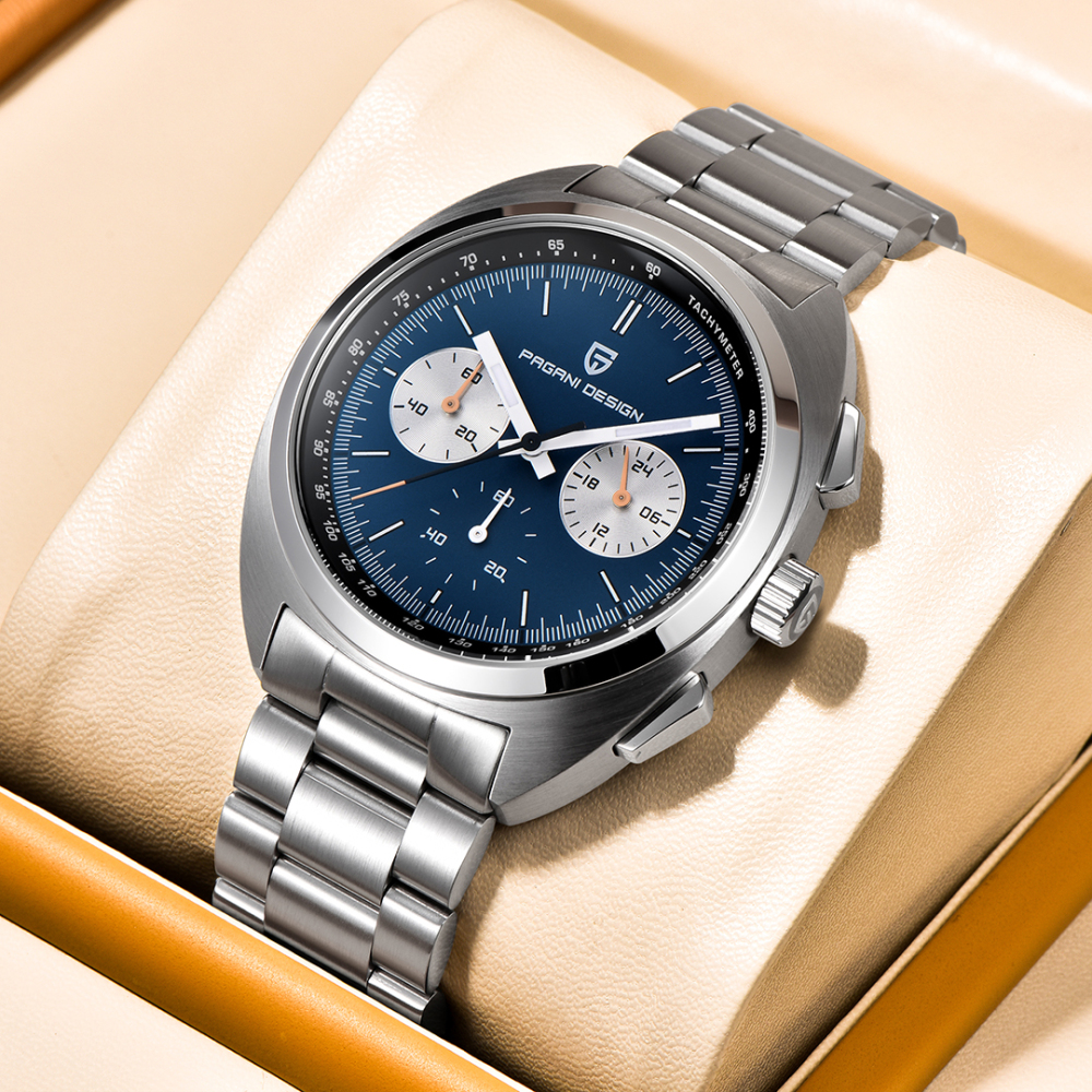 PAGANI DESIGN PD-1782 Men's Quartz Watches Chronograph Stainless Steel 40mm Sports Waterproof Wrist Watch for Men