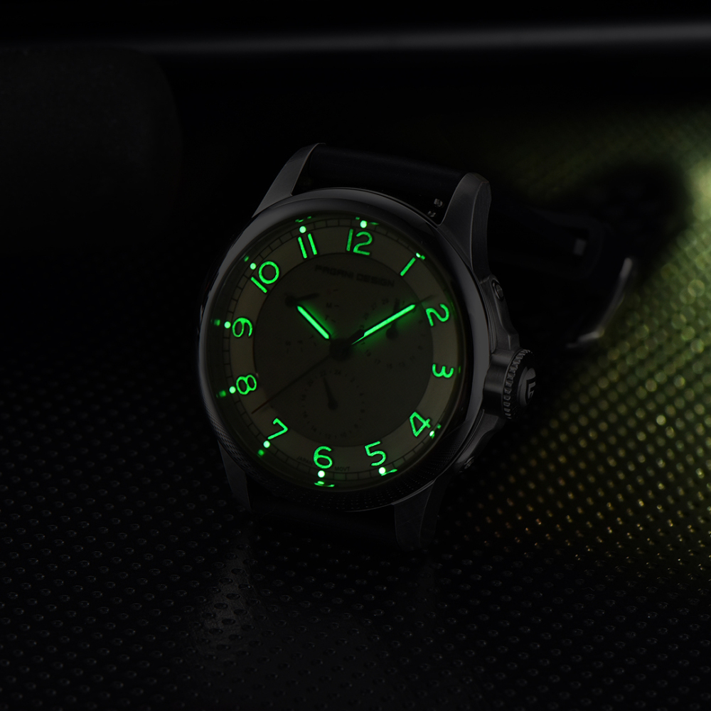 PAGANI DESIGN PD1780 Men's Quartz Watches 40MM Stainless Steel Waterproof Wrist Watch with Rubber Strap, Week Date Display, 24 Hours Display