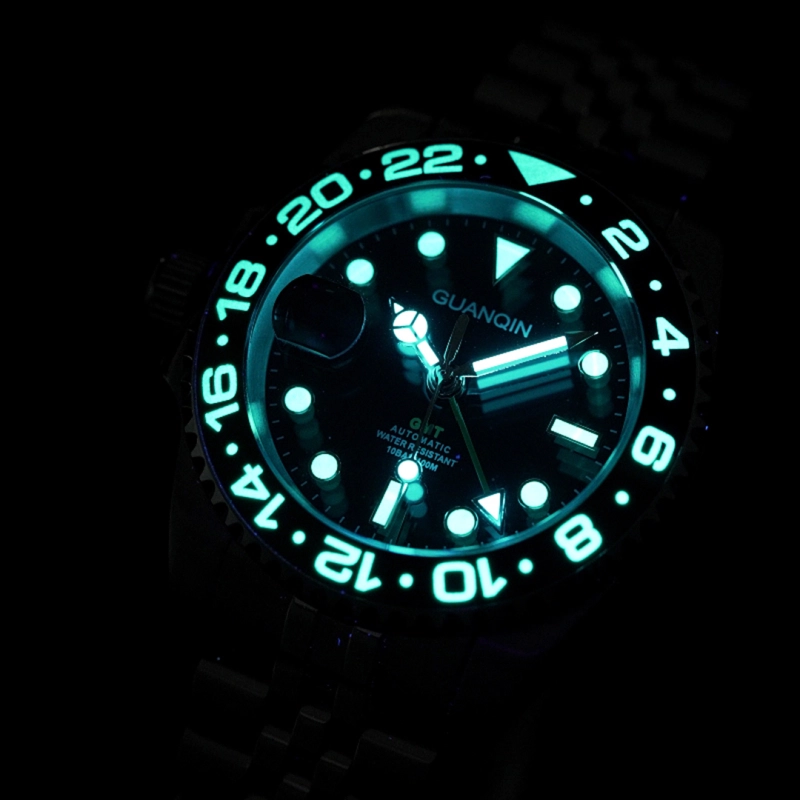 GUANQIN Men's Automatic Watches 40mm NH34 Stainless Steel Mechanical Wrist Watch for Men 100M Waterproof Sapphire Dial Glass GJ16408