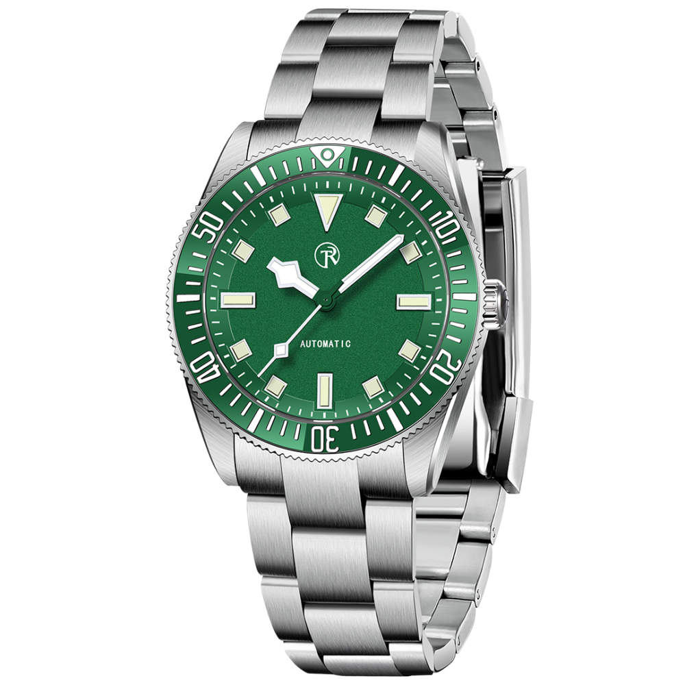 RollsTimi RT7910 Men's Automatic Watches 40mm Stainless Steel Waterproof Mechanical Wristwatch for Men NH35 Movt Sythetic Sapphire Dial Glass