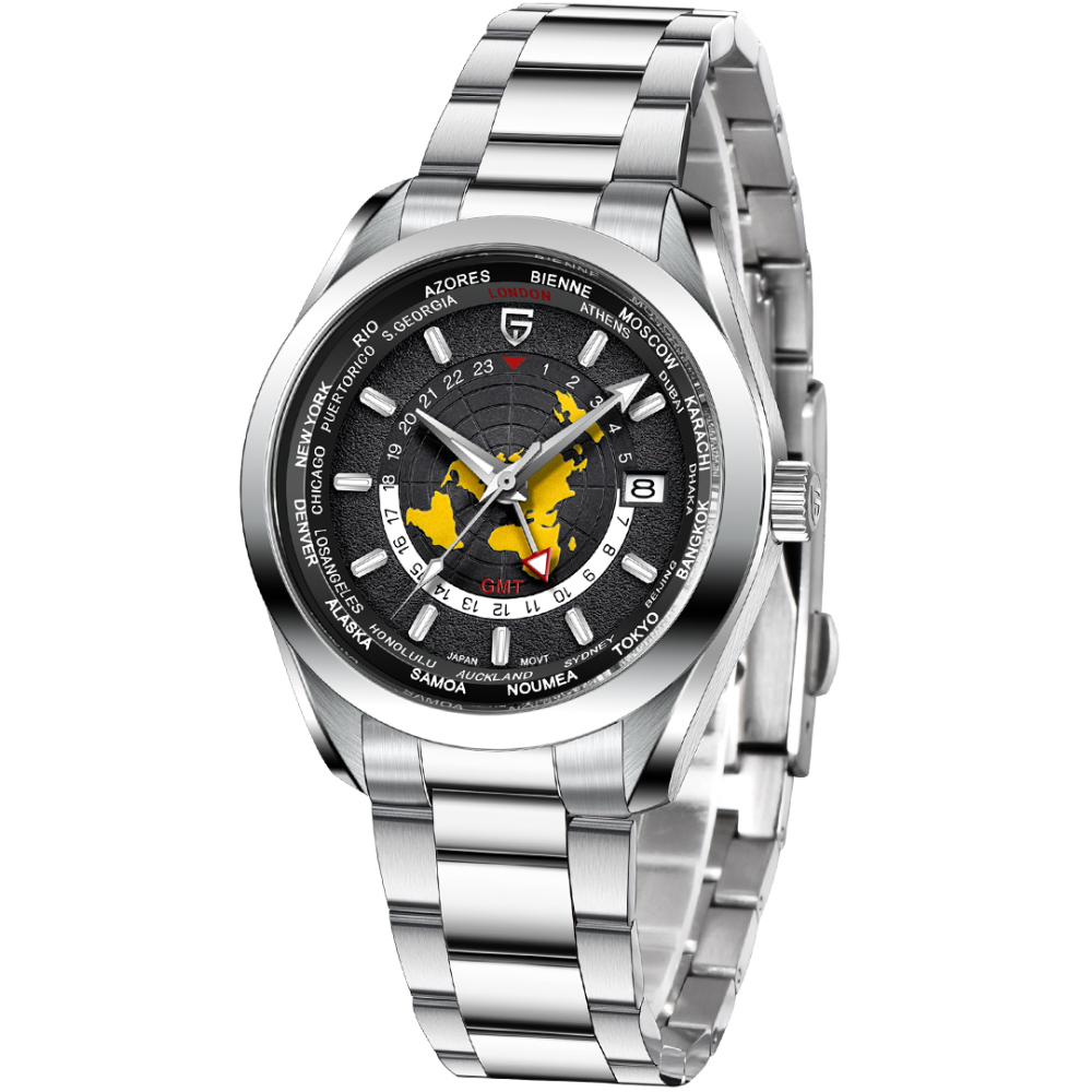 PAGANI DESIGN PD-1788 New Men's Watches NH34 GMT Automatic Mechanical Wrist Watches for Men 40mm Waterproof Stainless Steel Watch