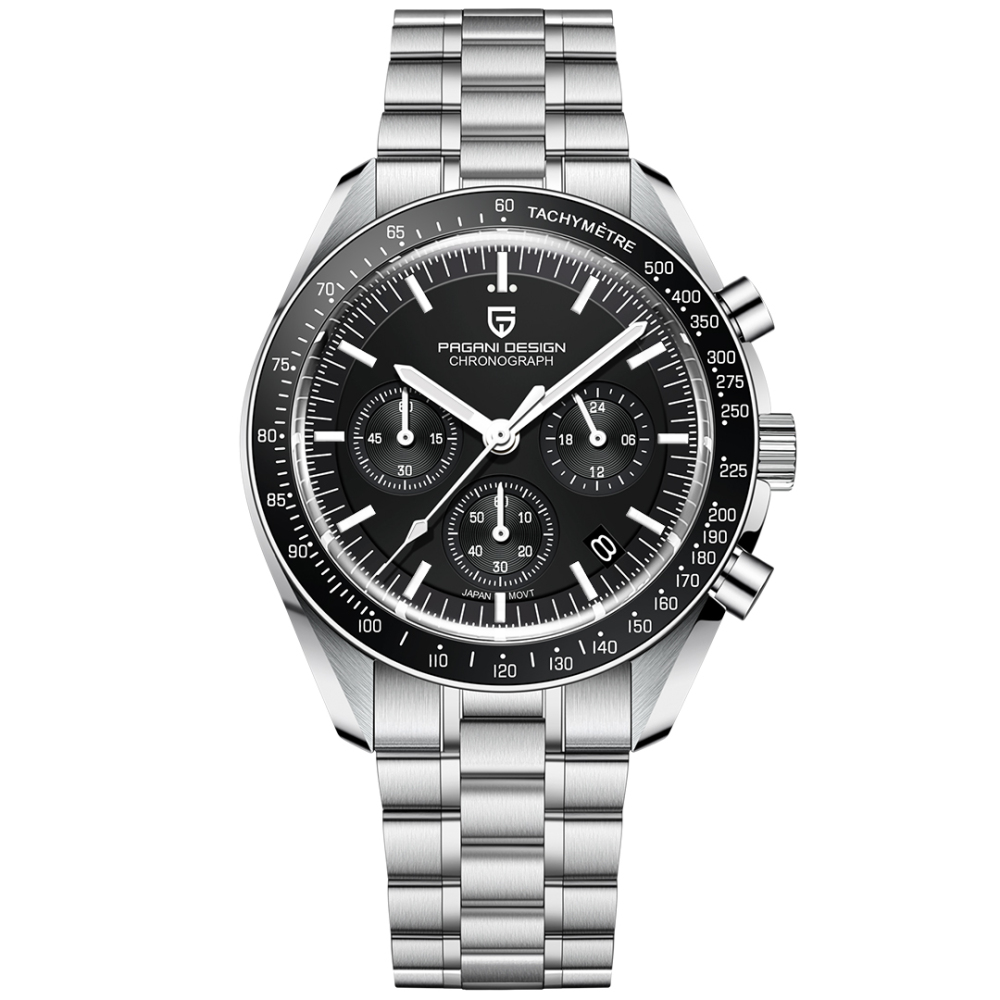 PAGANI DESIGN PD1701 Men's Quartz Watches 40mm New Release full Stainless Steel Waterproof Sports Chronograph Wrist Watch for Men Sapphire Dial Glass
