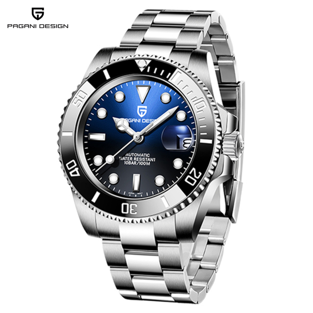 PAGANI DESIGN PD-1661 40mm Automatic Men's Watches Full Gold Stainless Steel Mechanical Wrist Watch for Men Sports Watches