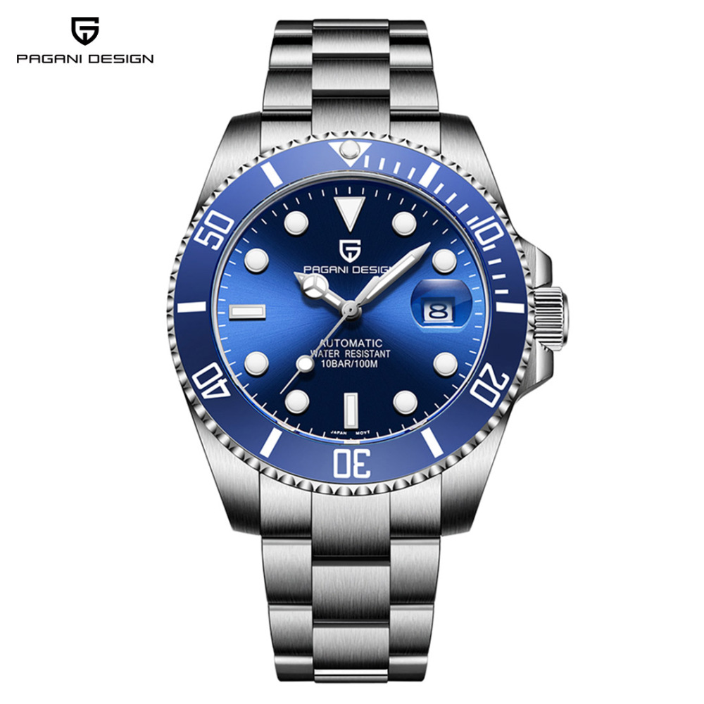 PAGANI DESIGN PD-1661 40mm Automatic Men's Watches Full Gold Stainless Steel Mechanical Wrist Watch for Men Sports Watches