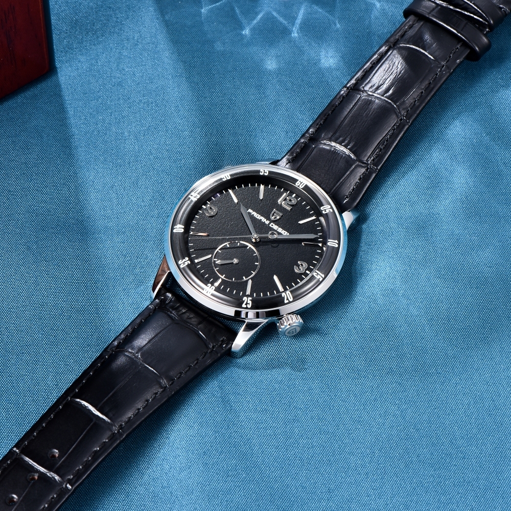 PAGANI DESIGN PD-1790 Automatic Men's Watches 42MM Stainless steel Mechanical Waterproof Business Wrist Watch for Men, Leather Watchband