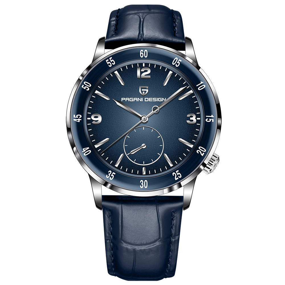 PAGANI DESIGN PD-1790 Automatic Men's Watches 42MM Stainless steel Mechanical Waterproof Business Wrist Watch for Men, Leather Watchband