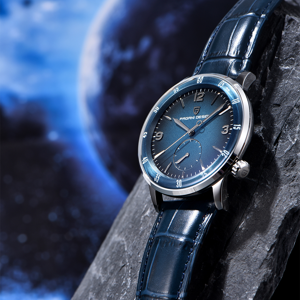 PAGANI DESIGN PD-1790 Automatic Men's Watches 42MM Stainless steel Mechanical Waterproof Business Wrist Watch for Men, Leather Watchband