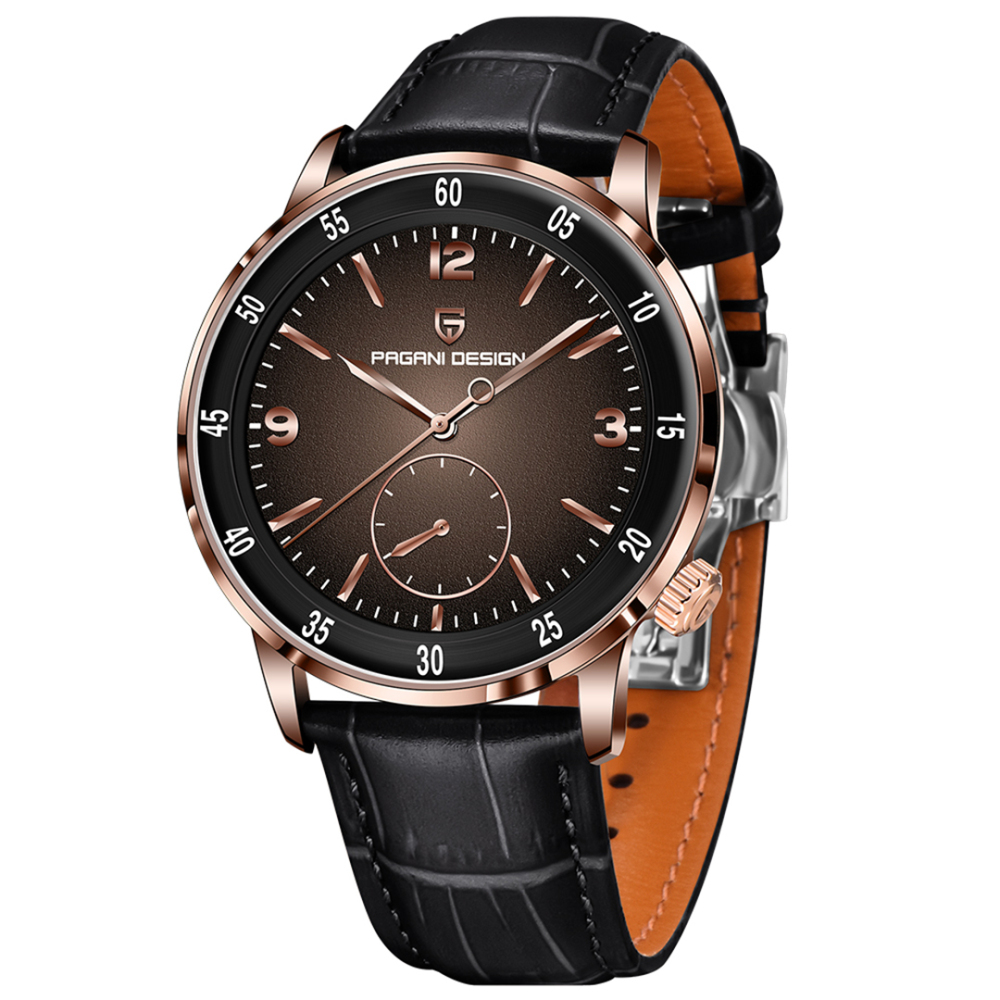 PAGANI DESIGN PD-1790 Automatic Men's Watches 42MM Stainless steel Mechanical Waterproof Business Wrist Watch for Men, Leather Watchband