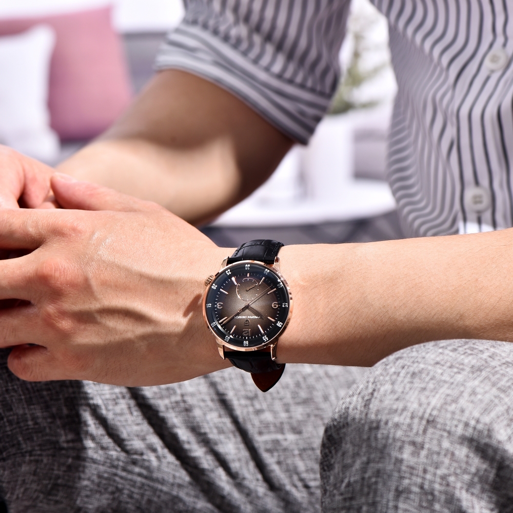 PAGANI DESIGN PD-1790 Automatic Men's Watches 42MM Stainless steel Mechanical Waterproof Business Wrist Watch for Men, Leather Watchband