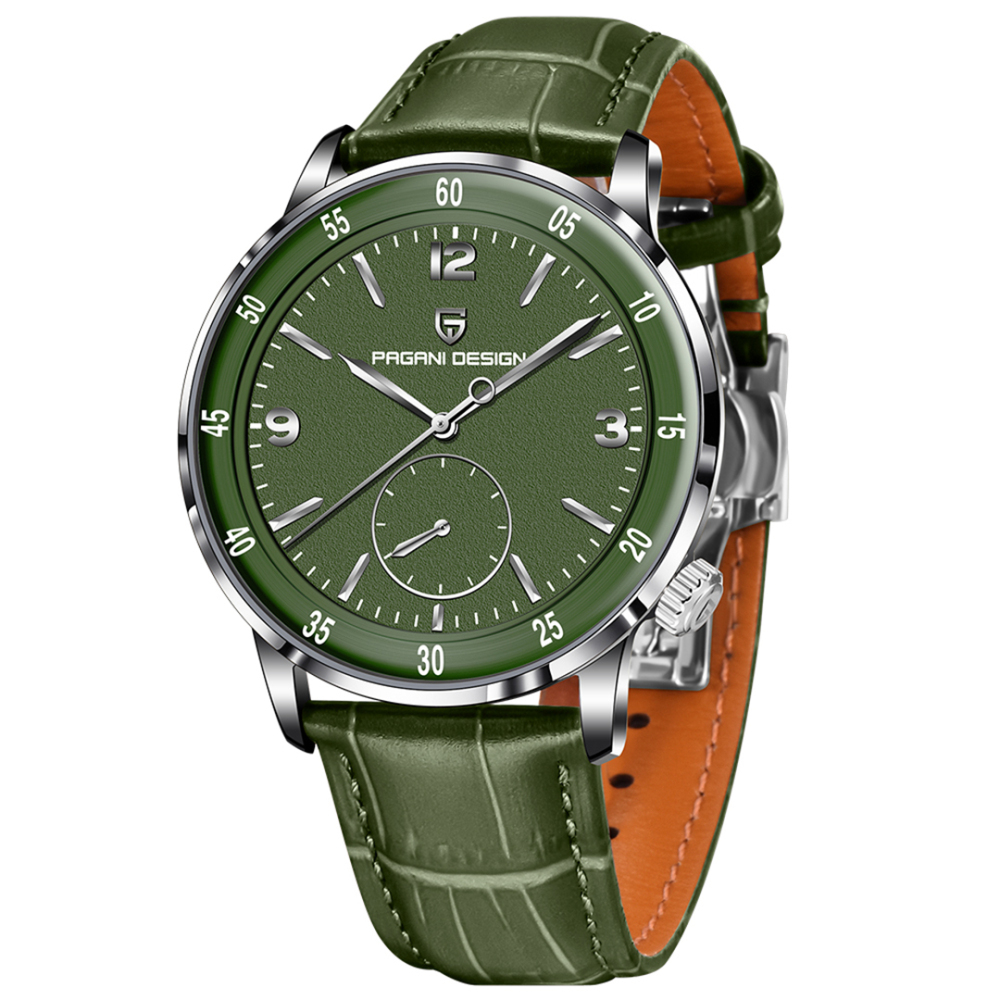 PAGANI DESIGN PD-1790 Automatic Men's Watches 42MM Stainless steel Mechanical Waterproof Business Wrist Watch for Men, Leather Watchband