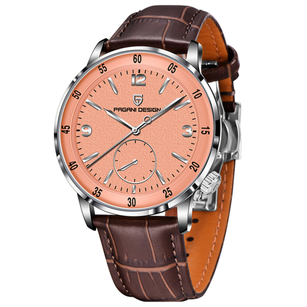 PAGANI DESIGN PD-1790 Automatic Men's Watches 42MM Stainless steel Mechanical Waterproof Business Wrist Watch for Men, Leather Watchband