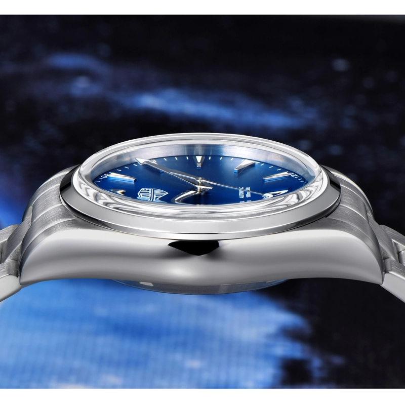 RollsTimi Automatic Men's Watches 38.6mm Stainless Steel Mechanical 100M Waterproof Wrist Watch for Men, TMI NH35 Movt, Sapphire Dial Glass