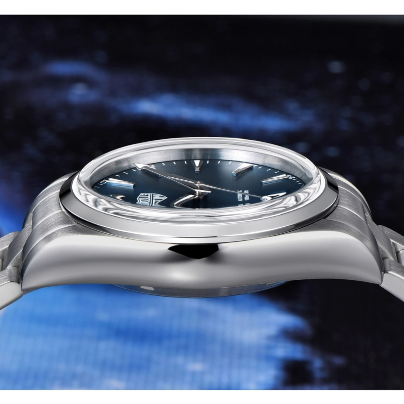 RollsTimi Automatic Men's Watches 38.6mm Stainless Steel Mechanical 100M Waterproof Wrist Watch for Men, TMI NH35 Movt, Sapphire Dial Glass