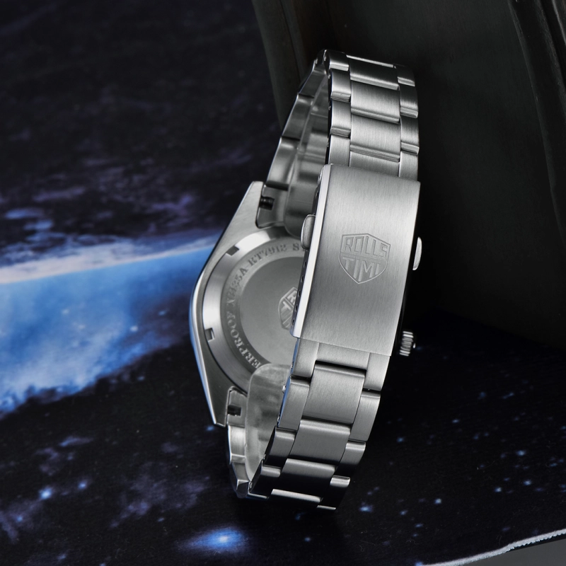 RollsTimi Automatic Men's Watches 38.6mm Stainless Steel Mechanical 100M Waterproof Wrist Watch for Men, TMI NH35 Movt, Sapphire Dial Glass