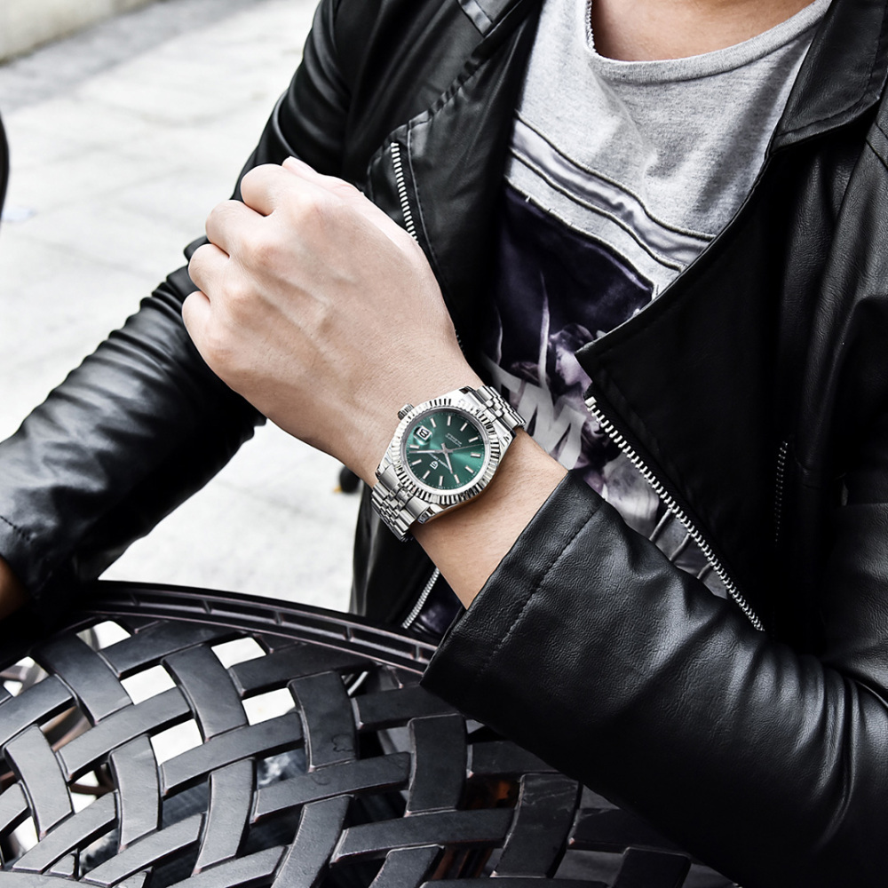 PAGANI DESIGN PD-1645 Men's Automatic Watches Business Mechanical Wrist Watch with Jubilee Bracelet NH35A Movement 100M Waterproof Full Stainless Steel Stap