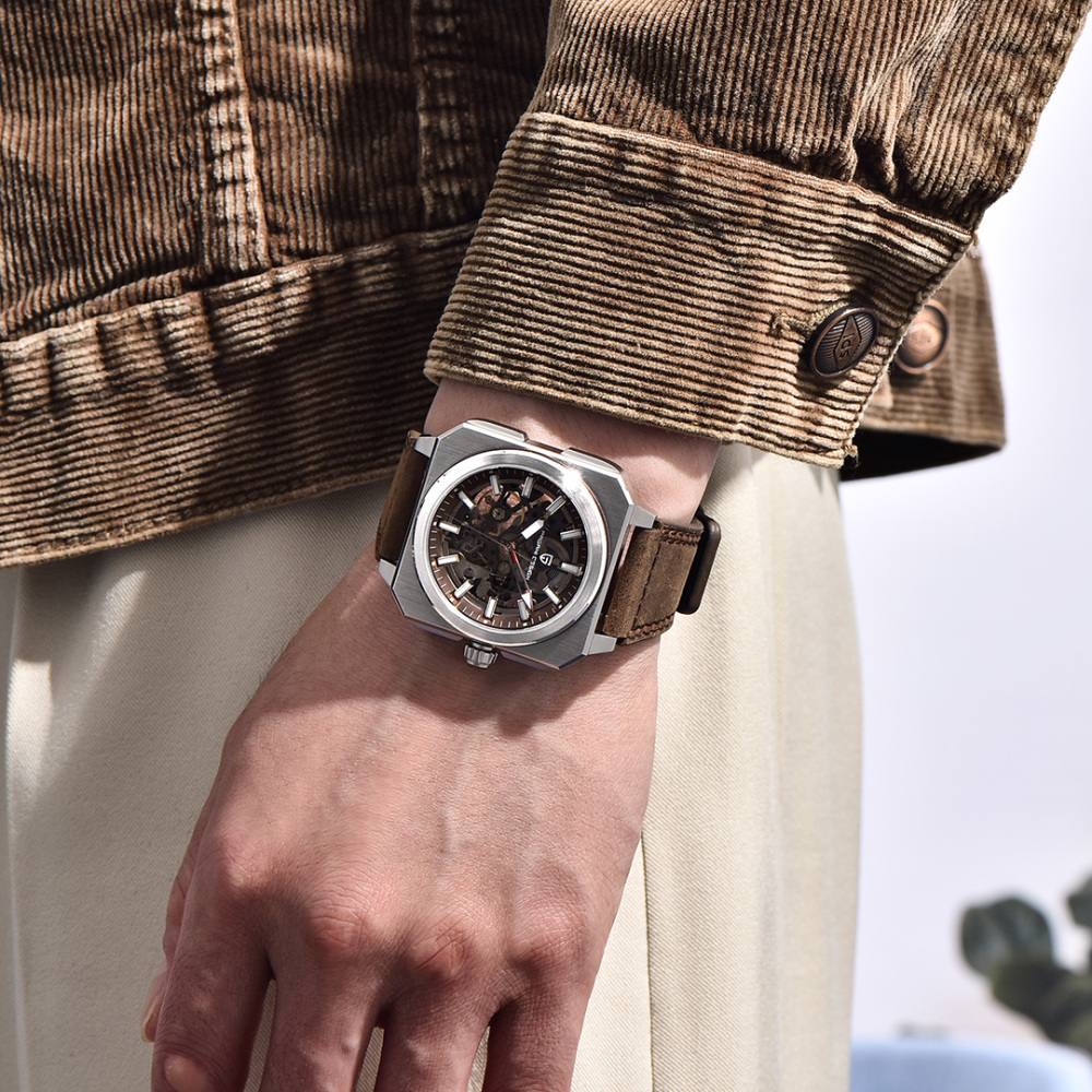 PAGANI DESIGN PD-1791 Automatic Men's Watches 42MM Stainless Steel Square Mechanical Waterproof Wrist Watch for Men, Rubber or Leather Watchband