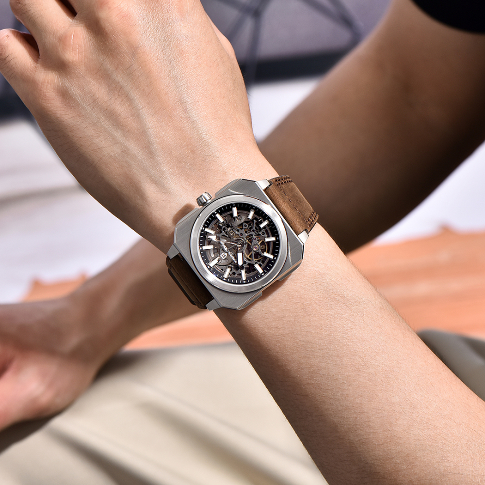 PAGANI DESIGN PD-1791 Automatic Men's Watches 42MM Stainless Steel Square Mechanical Waterproof Wrist Watch for Men, Rubber or Leather Watchband