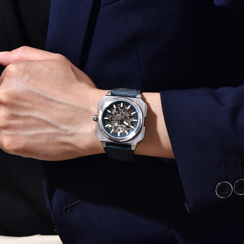 PAGANI DESIGN PD-1791 Automatic Men's Watches 42MM Stainless Steel Square Mechanical Waterproof Wrist Watch for Men, Rubber or Leather Watchband