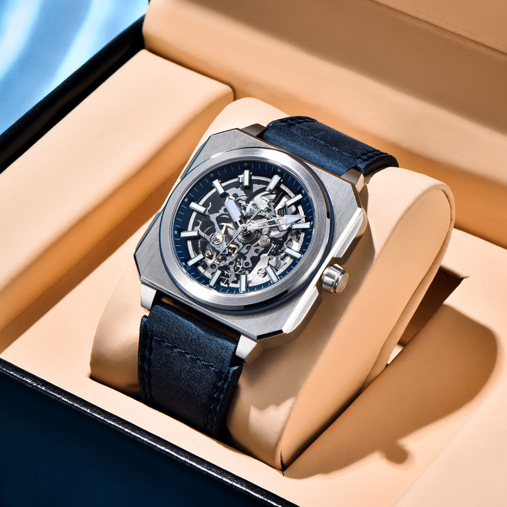 PAGANI DESIGN PD-1791 Automatic Men's Watches 42MM Stainless Steel Square Mechanical Waterproof Wrist Watch for Men, Rubber or Leather Watchband