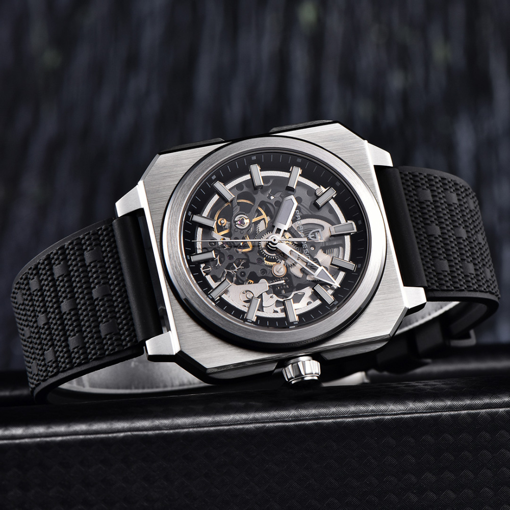 PAGANI DESIGN PD-1791 Automatic Men's Watches 42MM Stainless Steel Square Mechanical Waterproof Wrist Watch for Men, Rubber or Leather Watchband