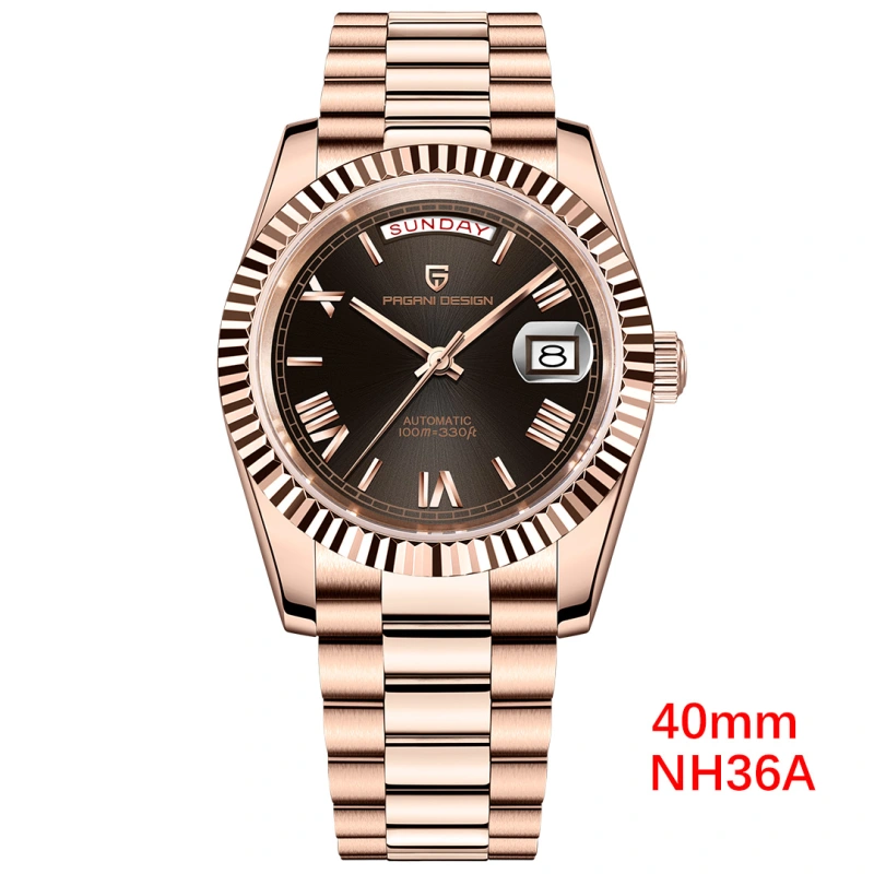 PAGANI DESIGN PD-1783 Men's Automatic Watches 40mm NH36A Mechanical Stainless Steel Luxury Wrist Watch for Men 100M Waterproof AR Coating