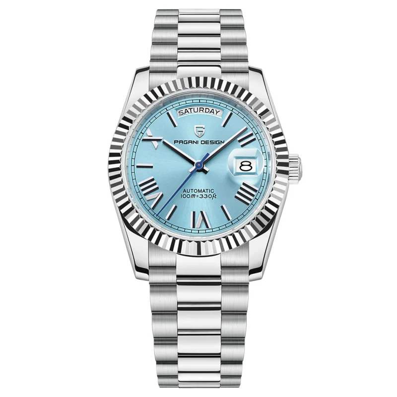 PAGANI DESIGN Men's Automatic Watches, PD1752 Mechanical Stainless Steel Luxury 36mm Wrist Watch for Men 100M Waterproof AR Coating