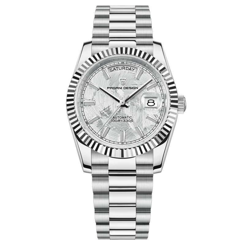 PAGANI DESIGN Men's Automatic Watches, PD1752 Mechanical Stainless Steel Luxury 36mm Wrist Watch for Men 100M Waterproof AR Coating