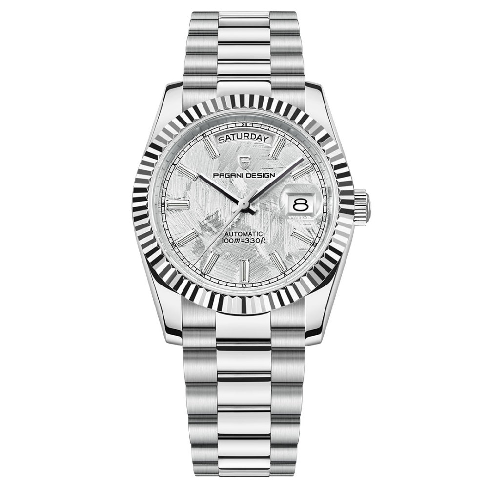 PAGANI DESIGN Men's Automatic Watches, PD1752 Mechanical Stainless Steel Luxury 36mm Wrist Watch for Men 100M Waterproof AR Coating