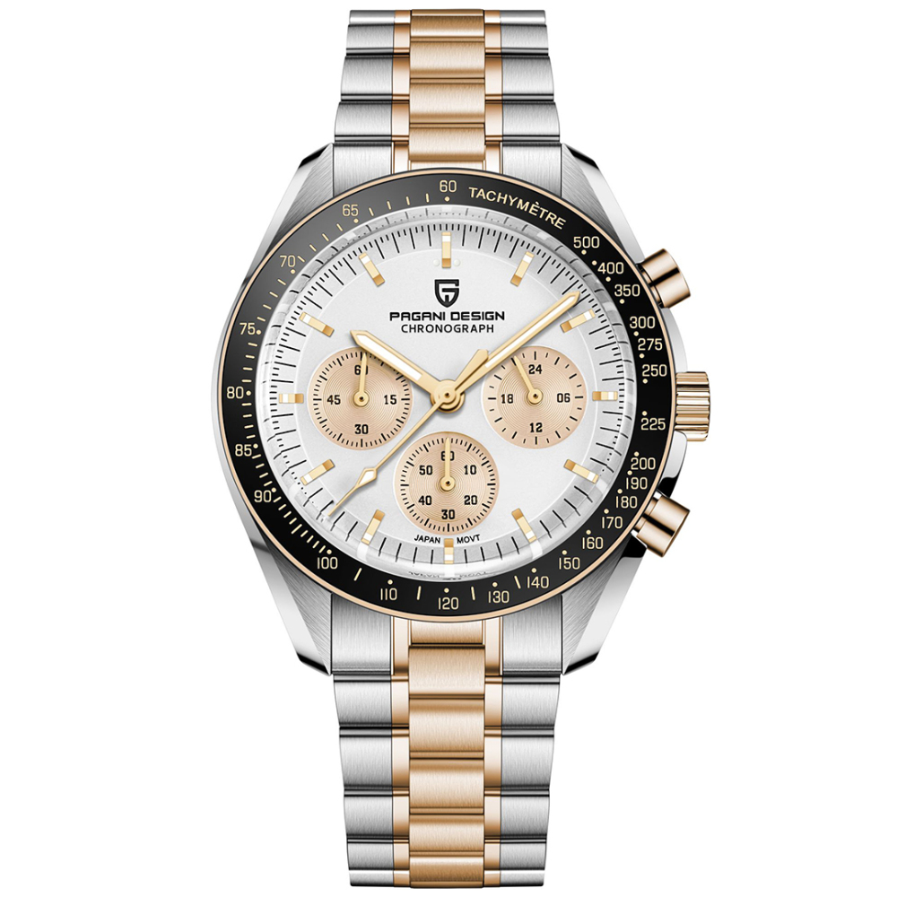 PAGANI DESIGN PD-1701 Men's Quartz Watches full Stainless Steel Waterproof Sports Chronograph Wrist Watch for Men Pepsi Bezel