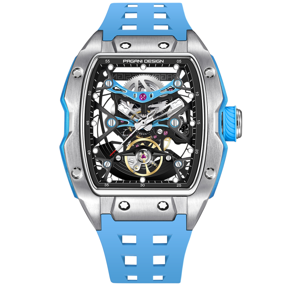PAGANI DESIGN PD-YS018 Men's Automatic Watches Skeleton Stainless Steel Waterproof Mechanical Watches for Men