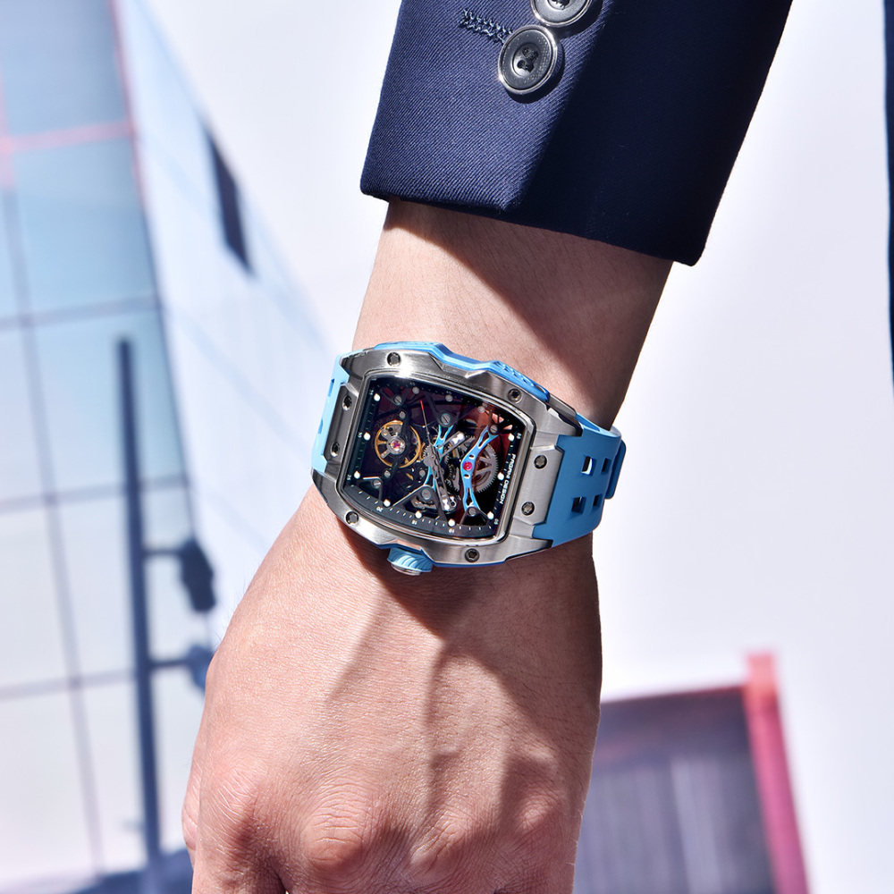 PAGANI DESIGN PD-YS018 Men's Automatic Watches Skeleton Stainless Steel Waterproof Mechanical Watches for Men