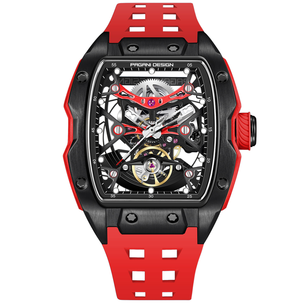 PAGANI DESIGN PD-YS018 Men's Automatic Watches Skeleton Stainless Steel Waterproof Mechanical Watches for Men