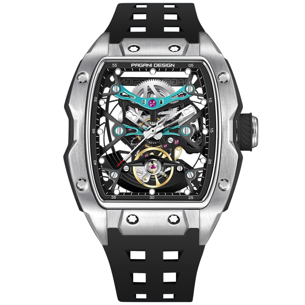 PAGANI DESIGN PD-YS018 Men's Automatic Watches Skeleton Stainless Steel Waterproof Mechanical Watches for Men
