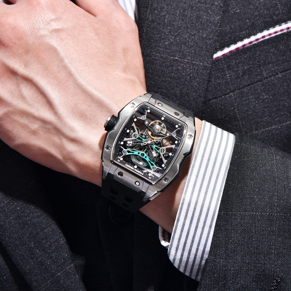 PAGANI DESIGN PD-YS018 Men's Automatic Watches Skeleton Stainless Steel Waterproof Mechanical Watches for Men