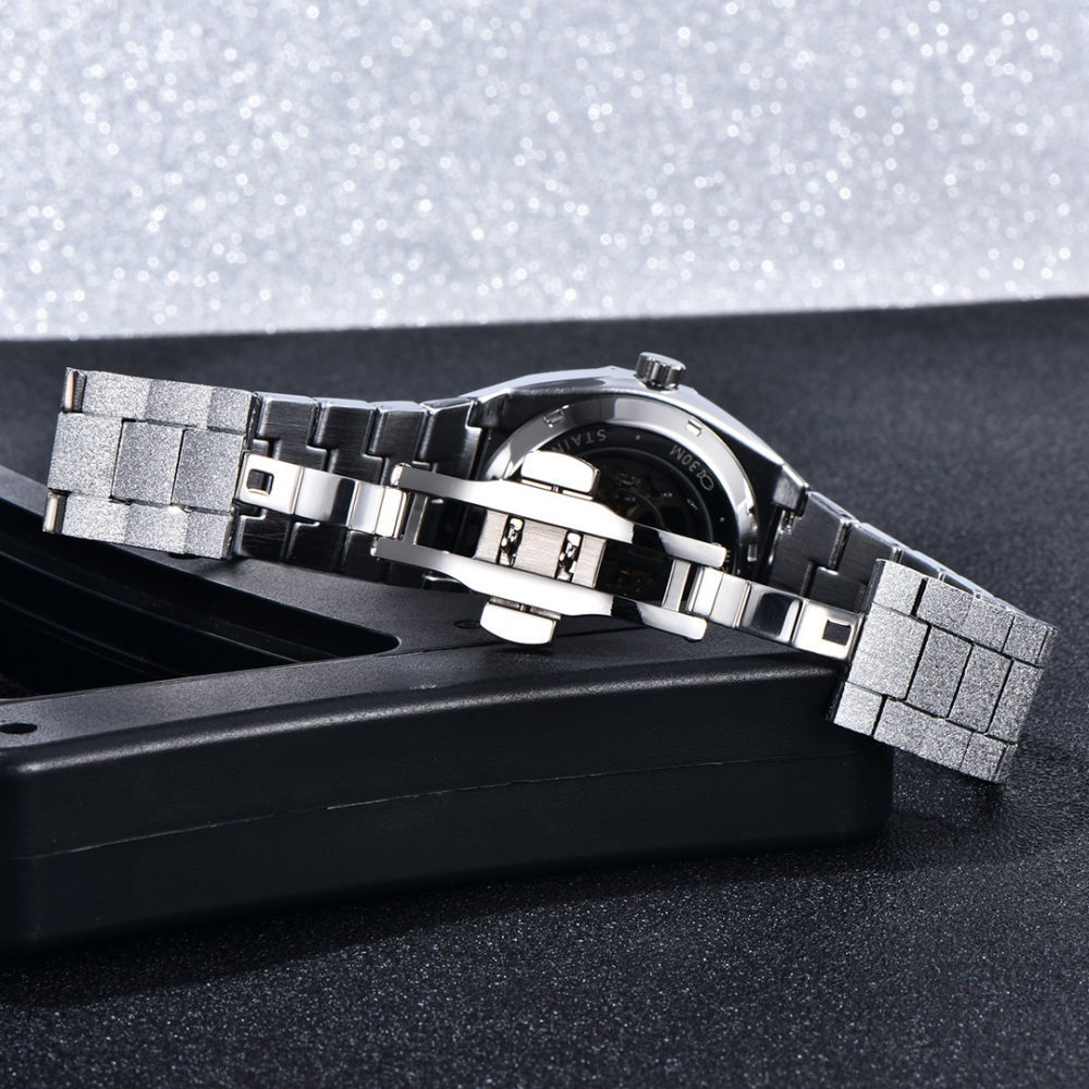 BENYAR BY-5212M Men's Automatic Watches Unique Skeleton Steel Mechanical Wrist Watch for Men, Shining Versions, Rose Gold Timepieces