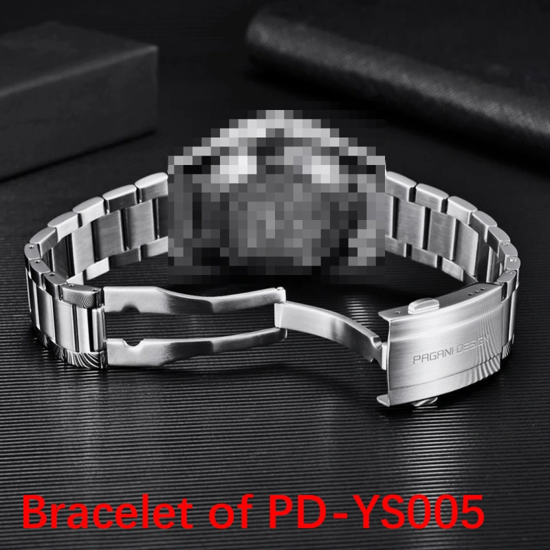 PAGANI DESIGN Original Stainless Steel Bracelet with Delpoyment Clasp, Fold-Over Clasp