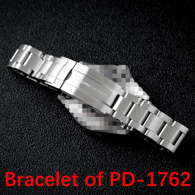 PAGANI DESIGN Original Stainless Steel Bracelet with Delpoyment Clasp, Fold-Over Clasp